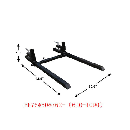 Landy Attachments Pallet Fork Frame & Clamp on Forks | Width 49" | 16 GPM | 20-30 HP | For Skid Steers & Tractors