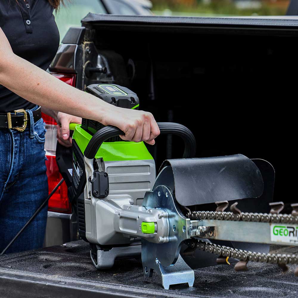 MiniTrencher GeoRipper | Model GREB500-GW | 20-In. Max Depth | 82V 8Ah Battery-Powered Trencher