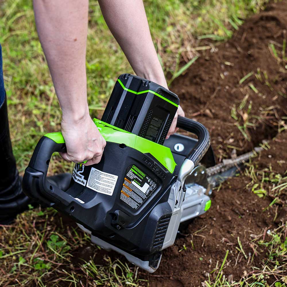 MiniTrencher GeoRipper | Model GREB500-GW | 20-In. Max Depth | 82V 8Ah Battery-Powered Trencher