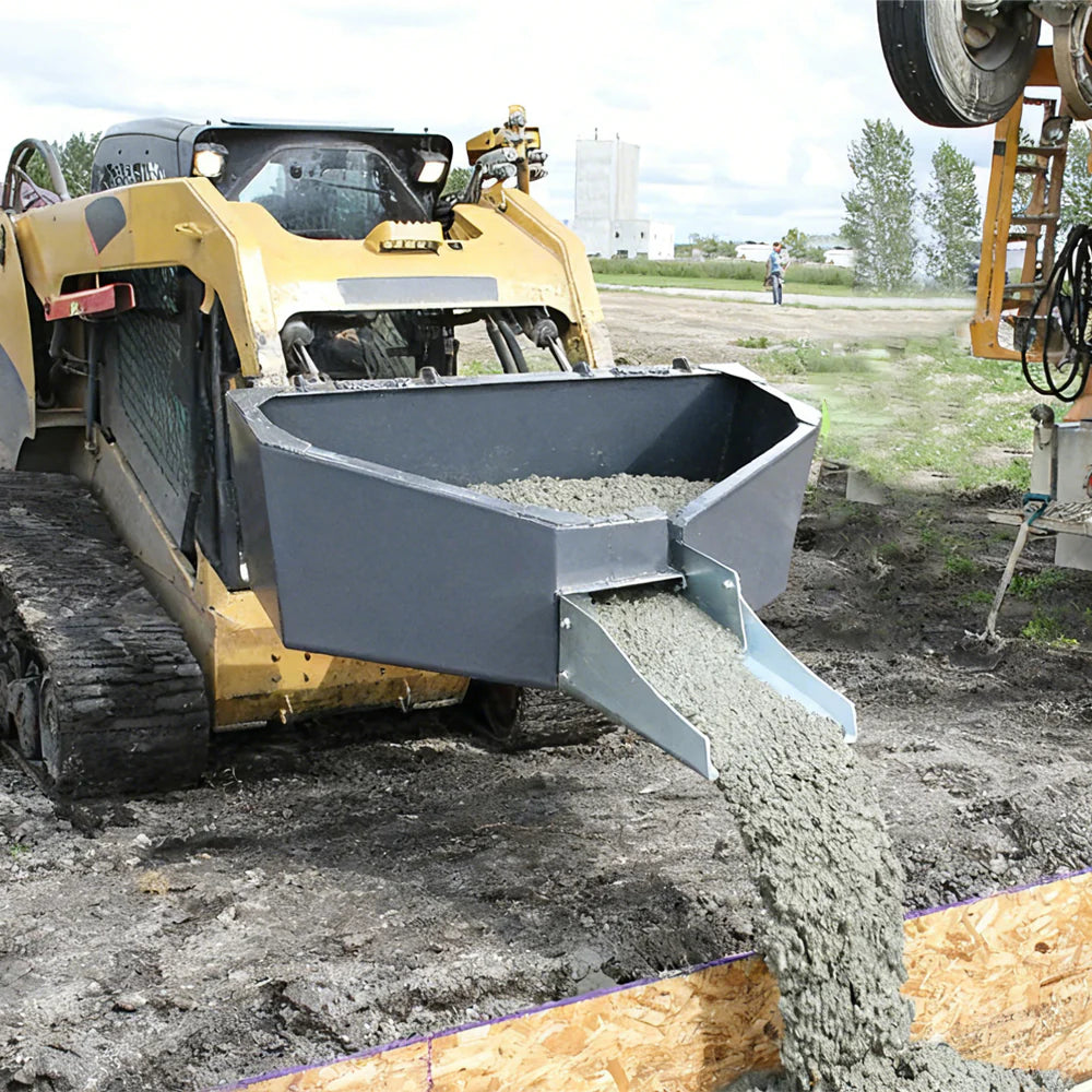 Landy Concrete Mixer & Cement Bucket | Overall Width 59", 69" & 79" | 7-11 GPM | 20-35 HP | For Skid Steers, Tractors, ATVs & UTVs