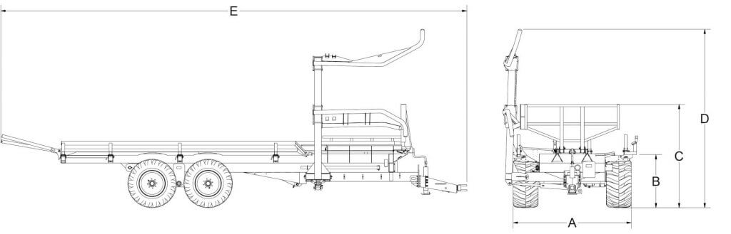 Anderson RBM 2000 Without Brakes Direct Plug Bale Trailer | 130HP For Tractor