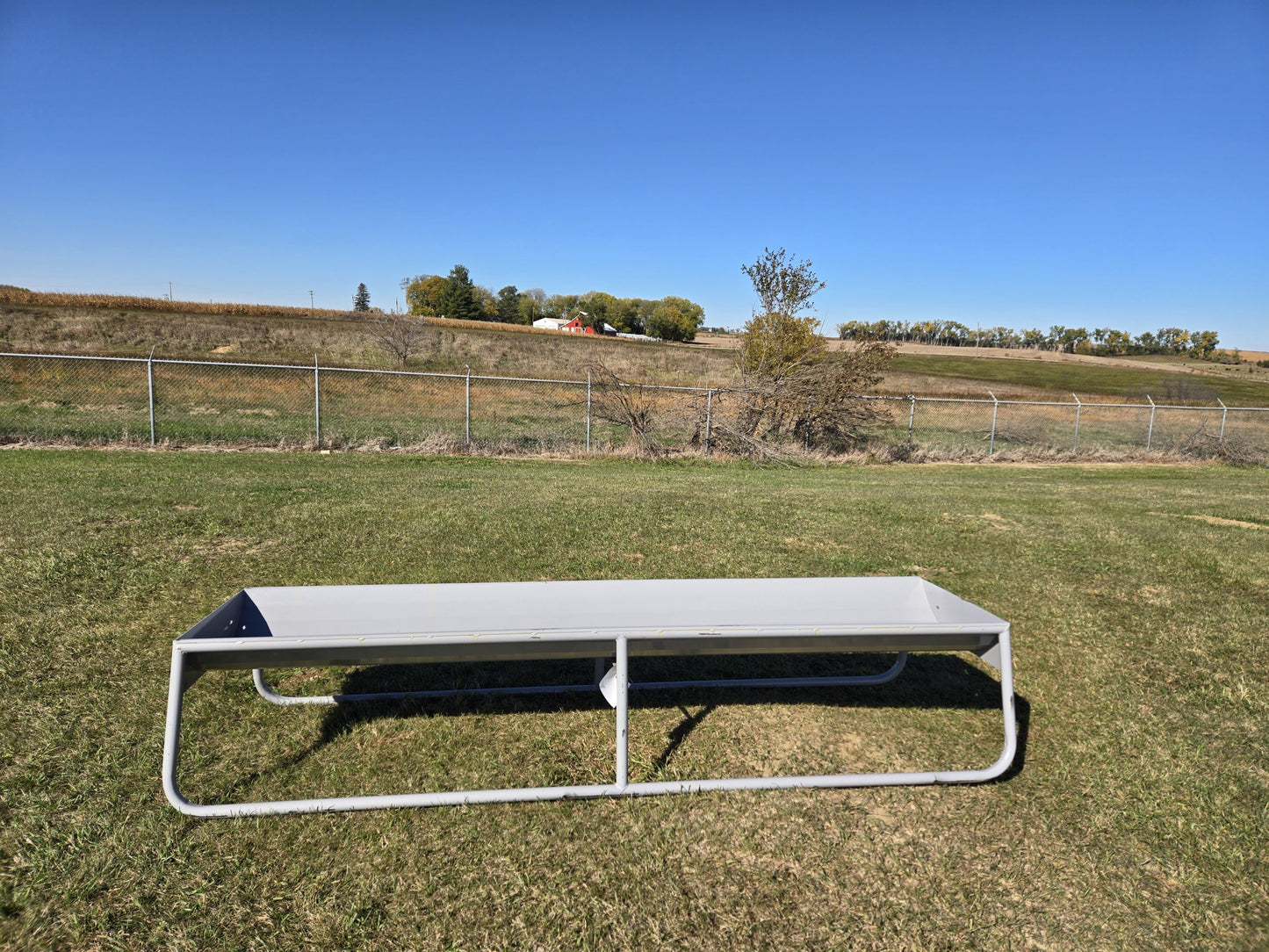 Global Equipment Ranch Boss 10' Bunk Feeder | Models 4‑Leg & Skid | Length 10' | For Livestock Feeding