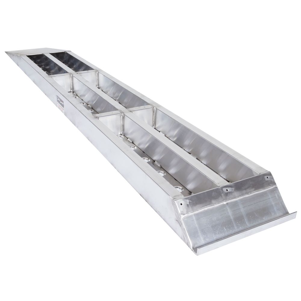 Heavy Duty Ramps EZ Traction Aluminum Car Trailer Ramps | Model 05-16-120-04-P | Size 10' L x 16" W | Capacity 5,000 lb. Per Axle | Horsepower 23 HP | For Car Haulers & Trailers