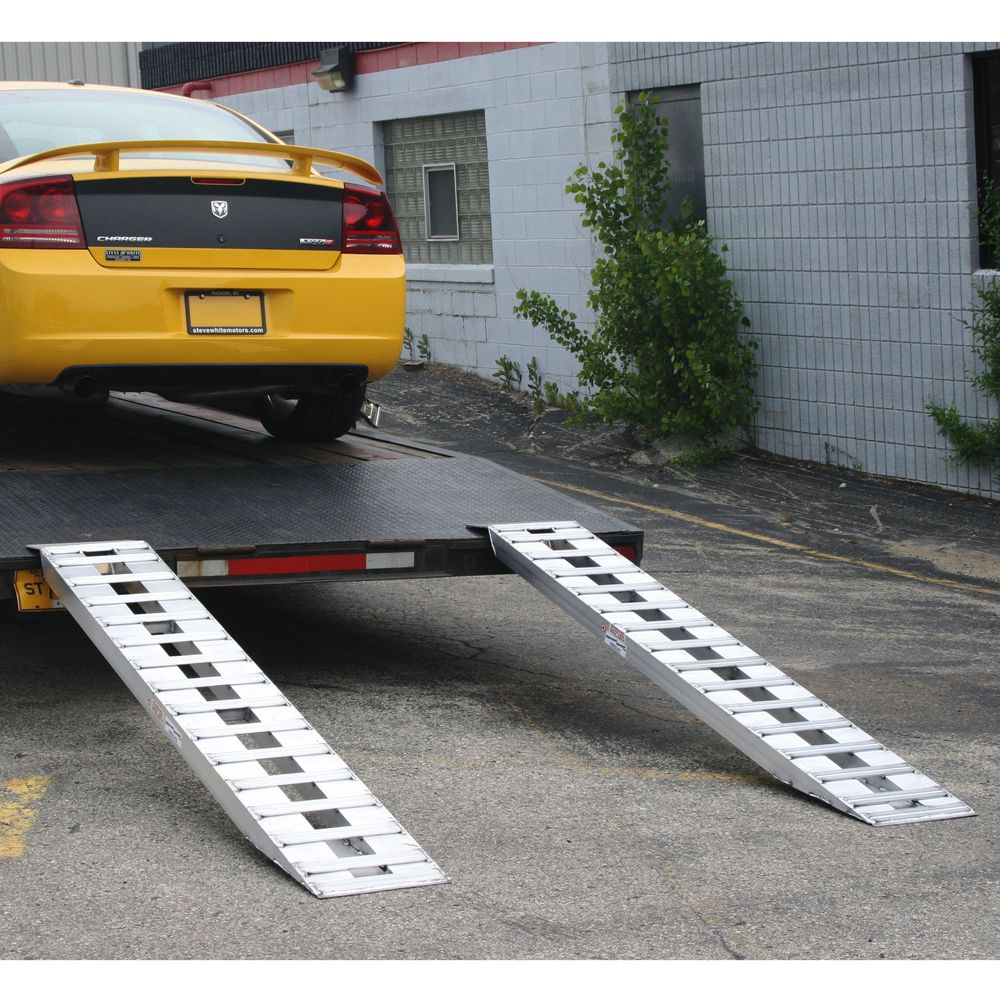 Heavy Duty Ramps Aluminum Car Trailer Ramps | Model 05-16-120-04 | Size 10' L x 16" W | Capacity 5,000 lb. | Horsepower 23 HP | For Truck & Trailers