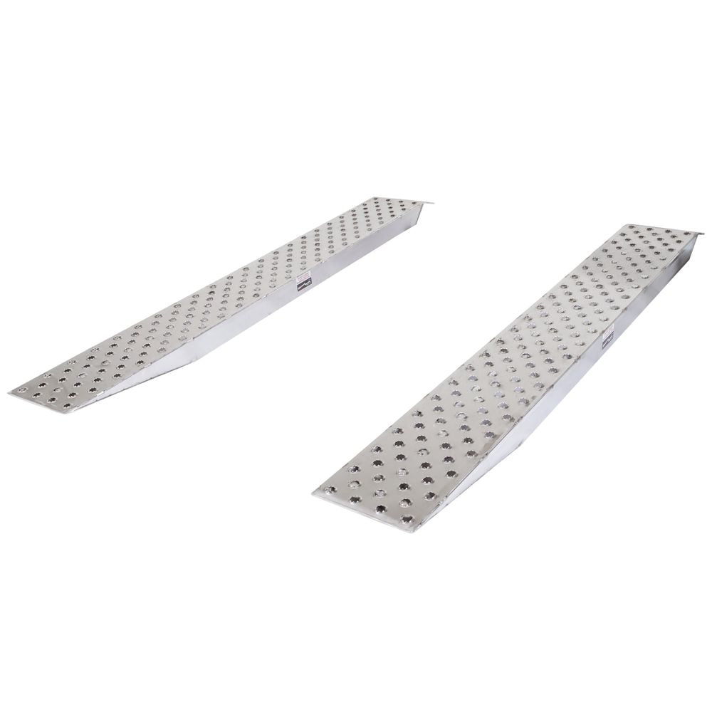 Heavy Duty Ramps EZ Traction Aluminum Car Trailer Ramps | Model 05-16-120-06-P | Size 10' L x 16" W | Capacity 5,000 lb. Per Axle | Horsepower 23 HP | For Car Haulers & Trailers