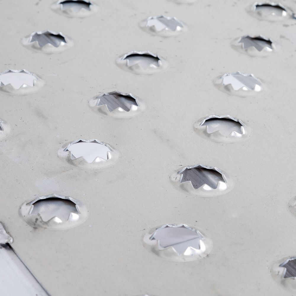 Heavy Duty Ramps EZ Traction Aluminum Car Trailer Ramps | Model 05-16-120-06-P | Size 10' L x 16" W | Capacity 5,000 lb. Per Axle | Horsepower 23 HP | For Car Haulers & Trailers