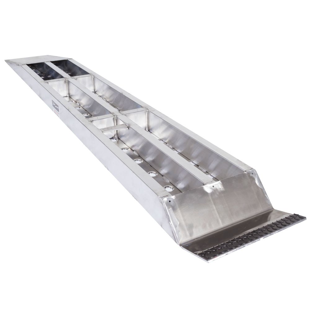 Heavy Duty Ramps EZ Traction Aluminum Car Trailer Ramps | Model 05-16-120-06-P | Size 10' L x 16" W | Capacity 5,000 lb. Per Axle | Horsepower 23 HP | For Car Haulers & Trailers