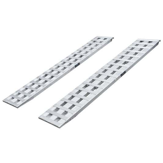 Heavy Duty Ramps Aluminum Car Trailer Ramps | Model 05-18-096-04-S | Size 8' L x 18" W | Capacity 5,000 lb. Per Axle | Horsepower 23 HP | For Car Haulers, Truck & Trailers