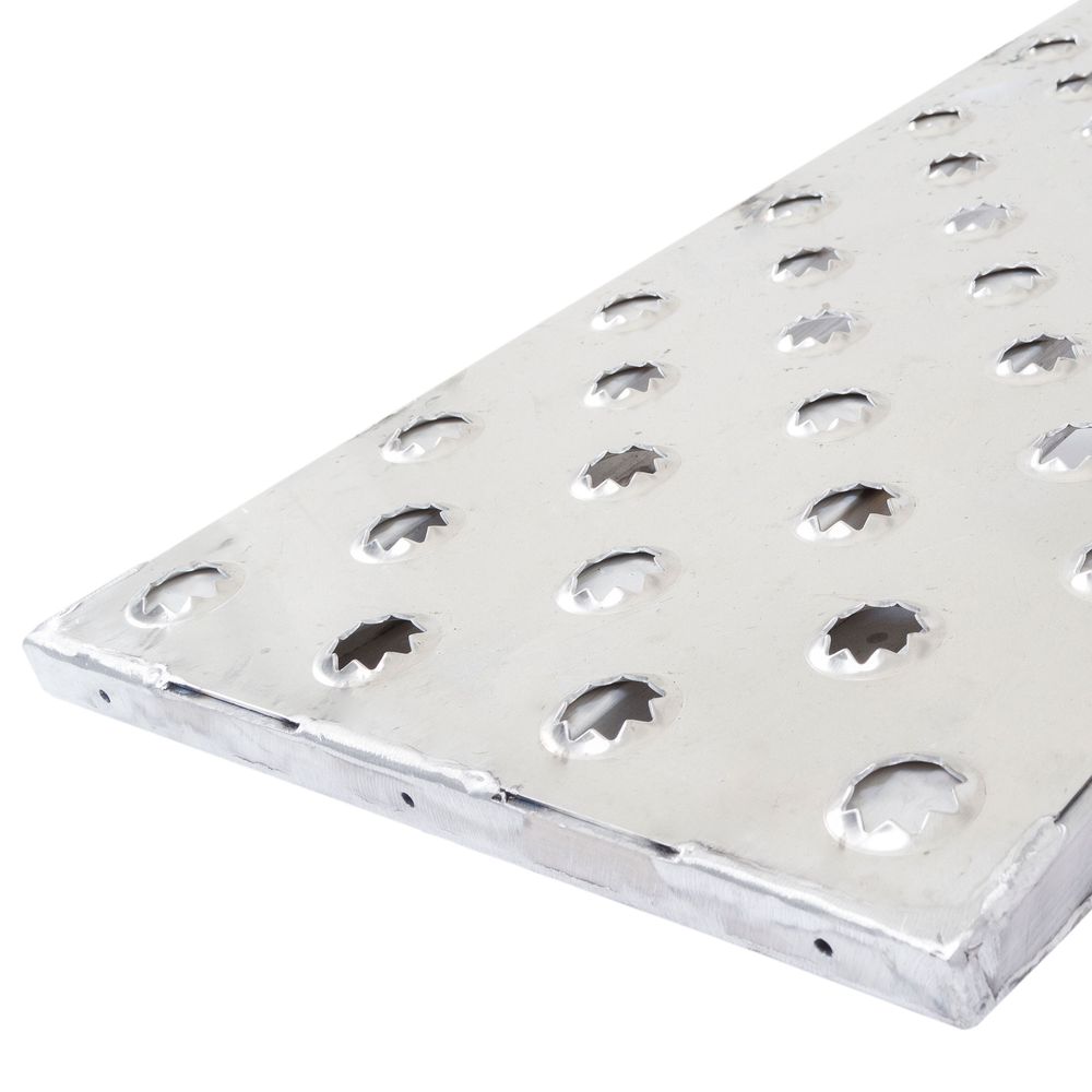 Heavy Duty Ramps EZ Traction Aluminum Car Trailer Ramps | Model 05-18-096-04-SP | Size 8' L x 18" W | 5,000 lb. Per Axle Capacity | Horsepower 23 HP | For Car Haulers & Trailers