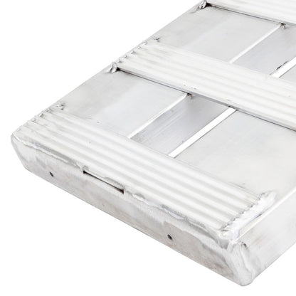 Heavy Duty Ramps Aluminum Car Trailer Ramps | Model 05-18-096-04-S | Size 8' L x 18" W | Capacity 5,000 lb. Per Axle | Horsepower 23 HP | For Car Haulers, Truck & Trailers