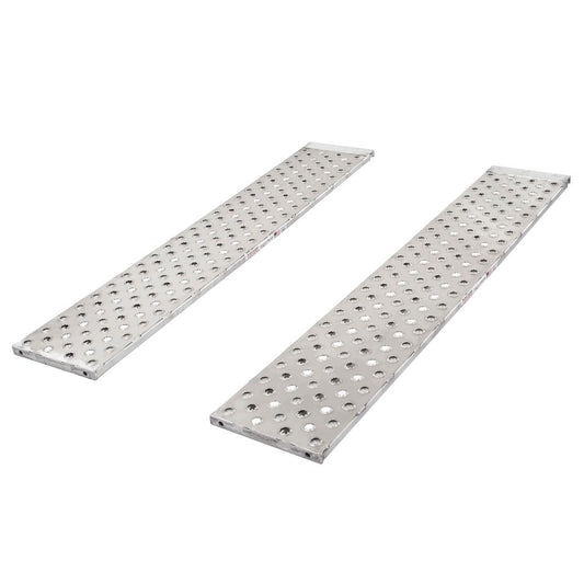 Heavy Duty Ramps Aluminum Roller-End Replacement Trailer Ramps | Model 05-18-099-03-E-P | Size 99" L x 18" W | Capacity 5,000 lb Per Axle | Horsepower 23 HP | For Car Haulers & Trailer