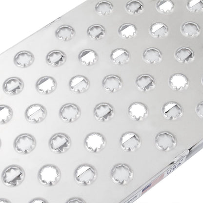 Heavy Duty Ramps Aluminum Roller-End Replacement Trailer Ramps | Model 05-18-099-03-E-P | Size 99" L x 18" W | Capacity 5,000 lb Per Axle | Horsepower 23 HP | For Car Haulers & Trailer