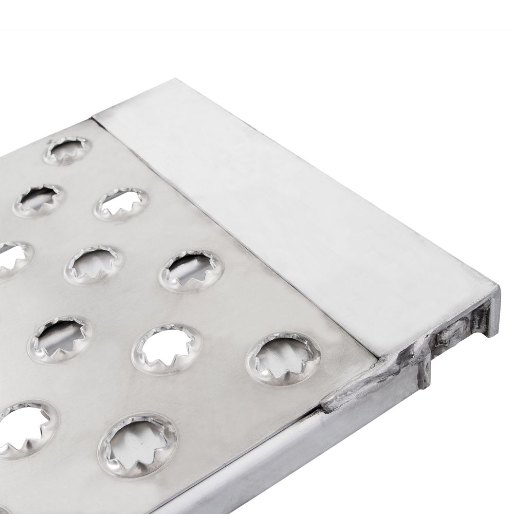 Heavy Duty Ramps Aluminum Roller-End Replacement Trailer Ramps | Model 05-18-099-03-E-P | Size 99" L x 18" W | Capacity 5,000 lb Per Axle | Horsepower 23 HP | For Car Haulers & Trailer