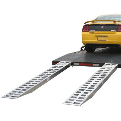 Heavy Duty Ramps Aluminum Car Trailer Ramps | Model 05-20-120-01 | Size 10' L x 20" W | Capacity 5,000 lb. Per Axle | Horsepower 23 HP | For Car Haulers & Trailers