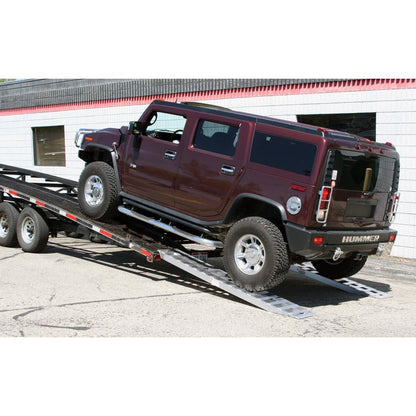Heavy Duty Ramps Aluminum Car Trailer Ramps | Model 05-20-120-01 | Size 10' L x 20" W | Capacity 5,000 lb. Per Axle | Horsepower 23 HP | For Car Haulers & Trailers