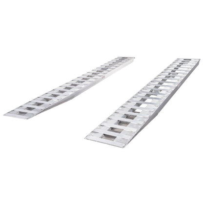 Heavy Duty Ramps Aluminum Car Trailer Ramps, Hook End, Knife Foot | Model 05-20-120-04-LP-LOW | Size 10' L x 20" W | Capacity 5,000 lb. Per Axle | Horsepower 23 HP | For Trailer