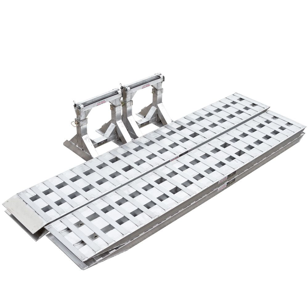 Heavy Duty Ramps Aluminum Modular Dry Van Truck Trailer Ramp System | Model 05-20-240-02-06M | 20' L x 20" W | 5,000 lb. Per Axle | Horsepower 23 HP | For Dry Vans, Box Trucks & Cargo Trailers