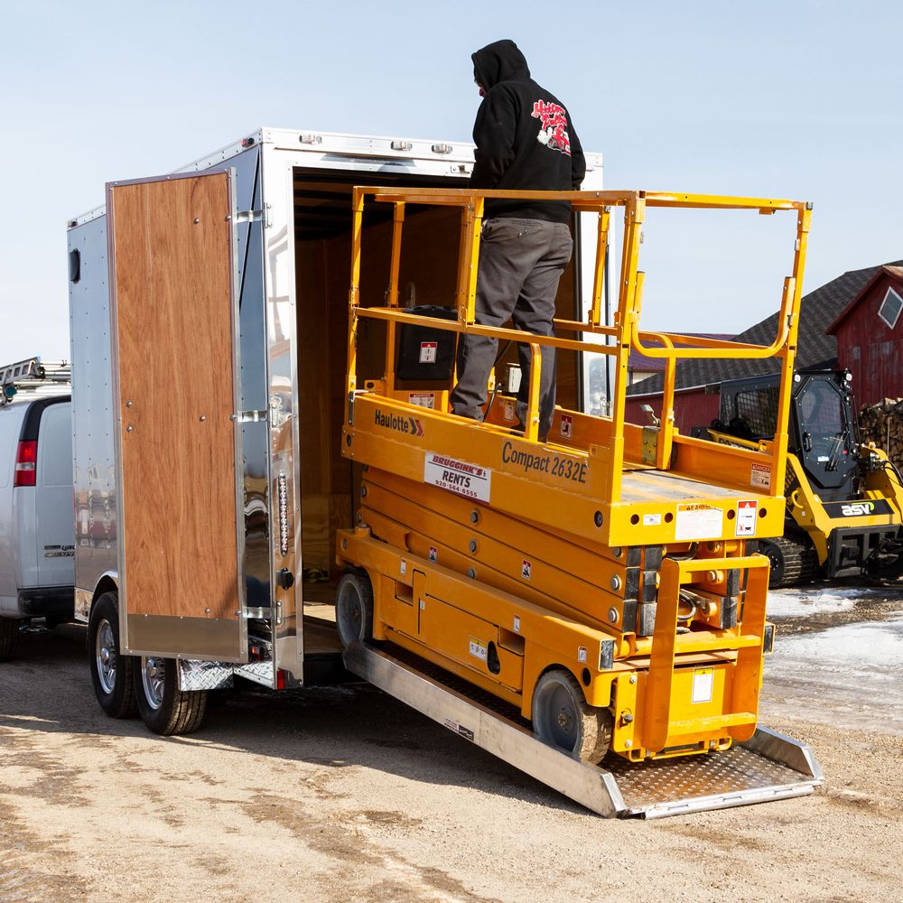 Heavy Duty Ramps Scissor Lift Loading Ramp | Model 05-34-096-06C-P | Size 8' L x 37" W | 5,000 lb. per Axle Capacity | Horsepower 23 HP | For Scissor Lifts, Utility Trailers & Equipment Haulers