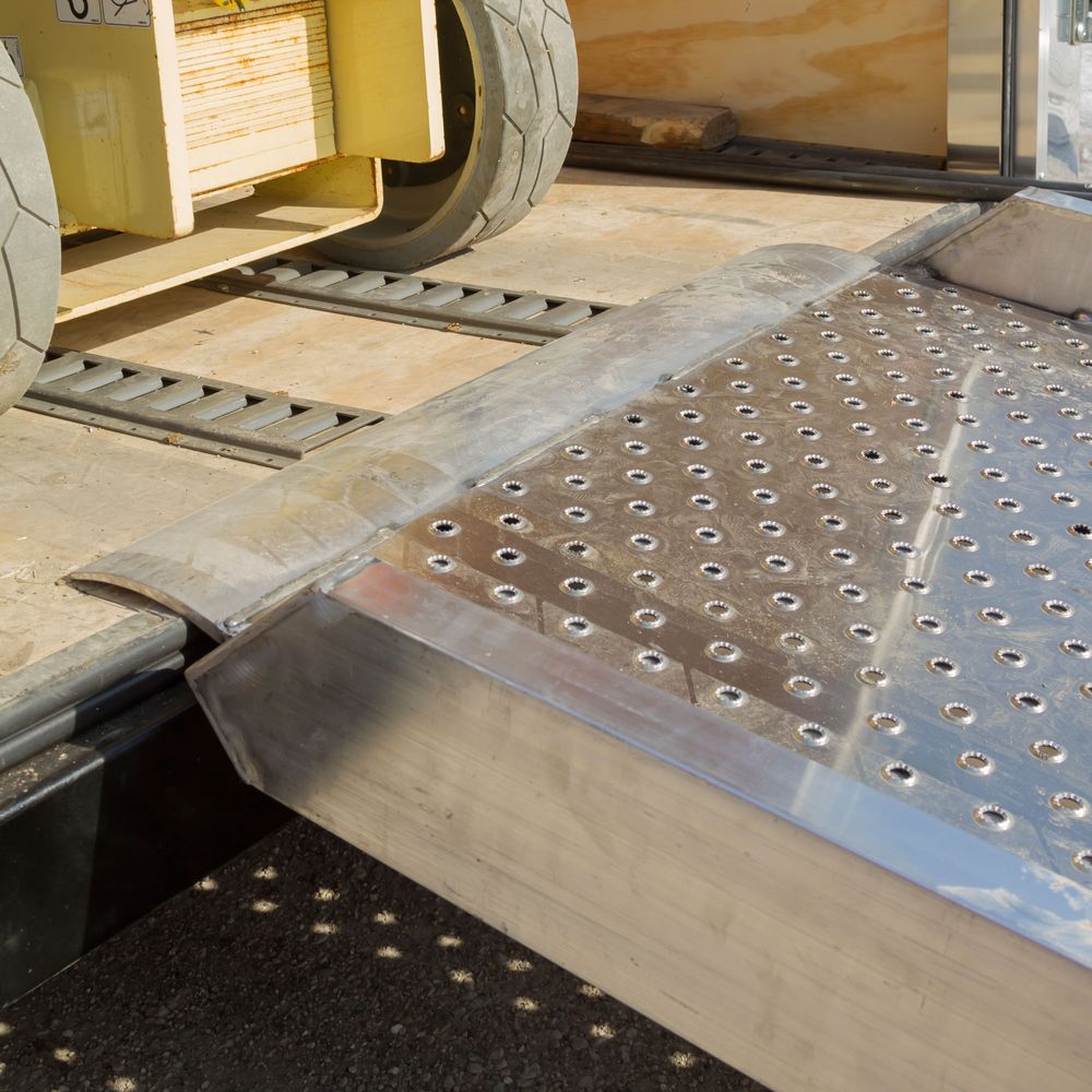 Heavy Duty Ramps Scissor Lift Loading Ramp | Model 05-34-096-06C-P | Size 8' L x 37" W | 5,000 lb. per Axle Capacity | Horsepower 23 HP | For Scissor Lifts, Utility Trailers & Equipment Haulers