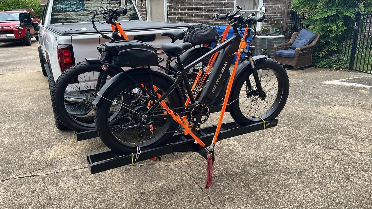 Black Widow Pro Double Dirt Bike Carrier | Model AMC-600-2-PRO | Dual 5.5" Tracks | Capacity 600 lb | For 2" Class III & IV Hitch Vehicles