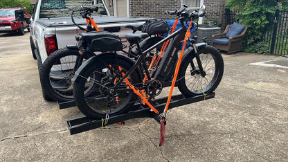 Black Widow Pro Double Dirt Bike Carrier | Model AMC-600-2-PRO | Dual 5.5" Tracks | Capacity 600 lb | For 2" Class III & IV Hitch Vehicles