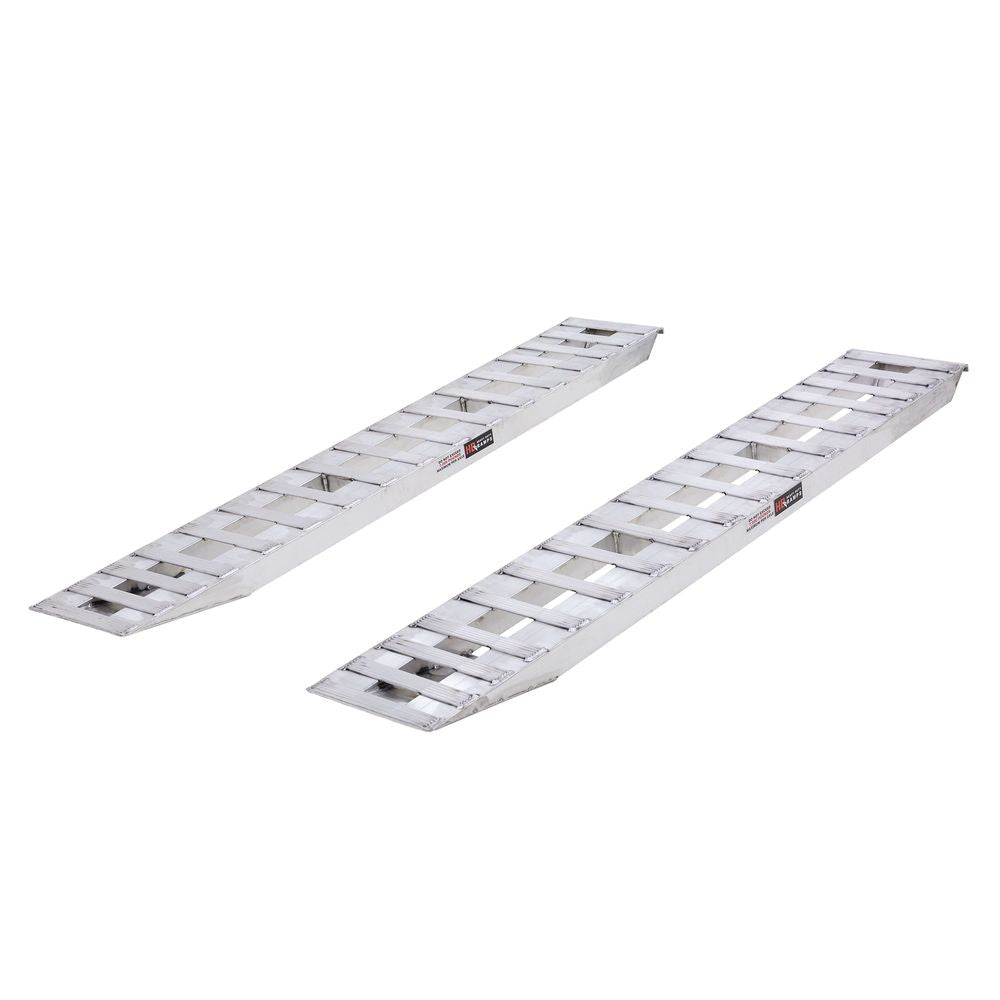 Heavy Duty Ramps Aluminum Car Trailer Ramps | Model 07-15-090-04 | Size 7' 6" L x 15" W | Capacity 7,000 lb Per Axle | Horsepower 23 HP | For Car Haulers & Trailers
