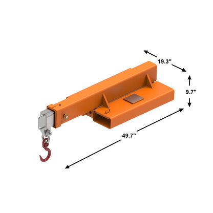 Landy Attachments Crane Jibs (Fixed & Tilt) | Capacity 5500–9900 lb | Short & Long Reach | 8-30 GPM | 2-5 Tons | For Forklifts, Skid Steers & Excavators