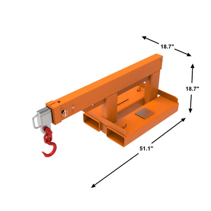 Landy Attachments Crane Jibs (Fixed & Tilt) | Capacity 5500–9900 lb | Short & Long Reach | 8-30 GPM | 2-5 Tons | For Forklifts, Skid Steers & Excavators