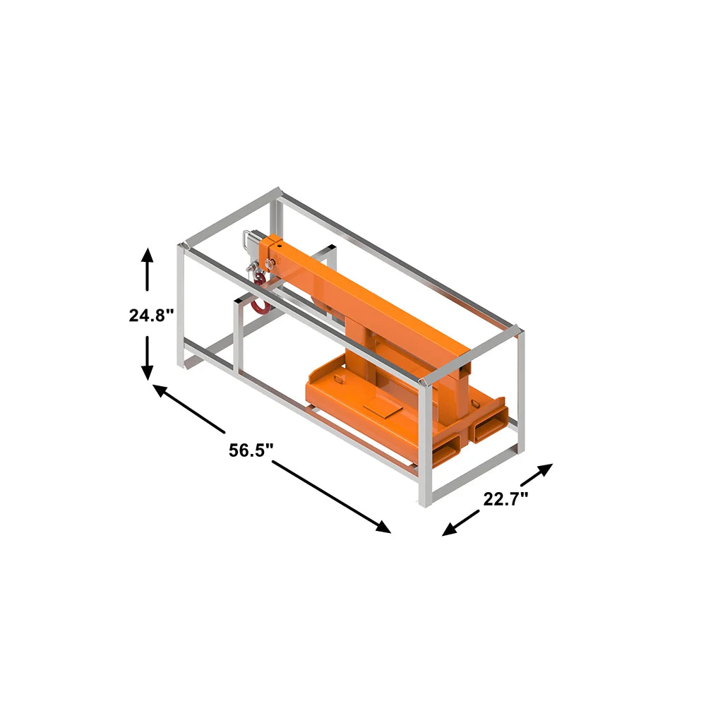 Landy Attachments Crane Jibs (Fixed & Tilt) | Capacity 5500–9900 lb | Short & Long Reach | 8-30 GPM | 2-5 Tons | For Forklifts, Skid Steers & Excavators