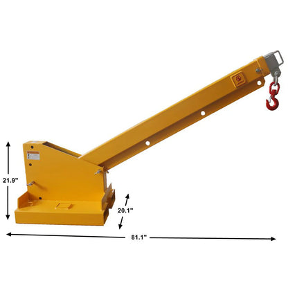 Landy Attachments Crane Jibs (Fixed & Tilt) | Capacity 5500–9900 lb | Short & Long Reach | 8-30 GPM | 2-5 Tons | For Forklifts, Skid Steers & Excavators