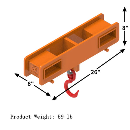 Landy Attachments Crane Jibs (Fixed & Tilt) | Capacity 5500–9900 lb | Short & Long Reach | 8-30 GPM | 2-5 Tons | For Forklifts, Skid Steers & Excavators