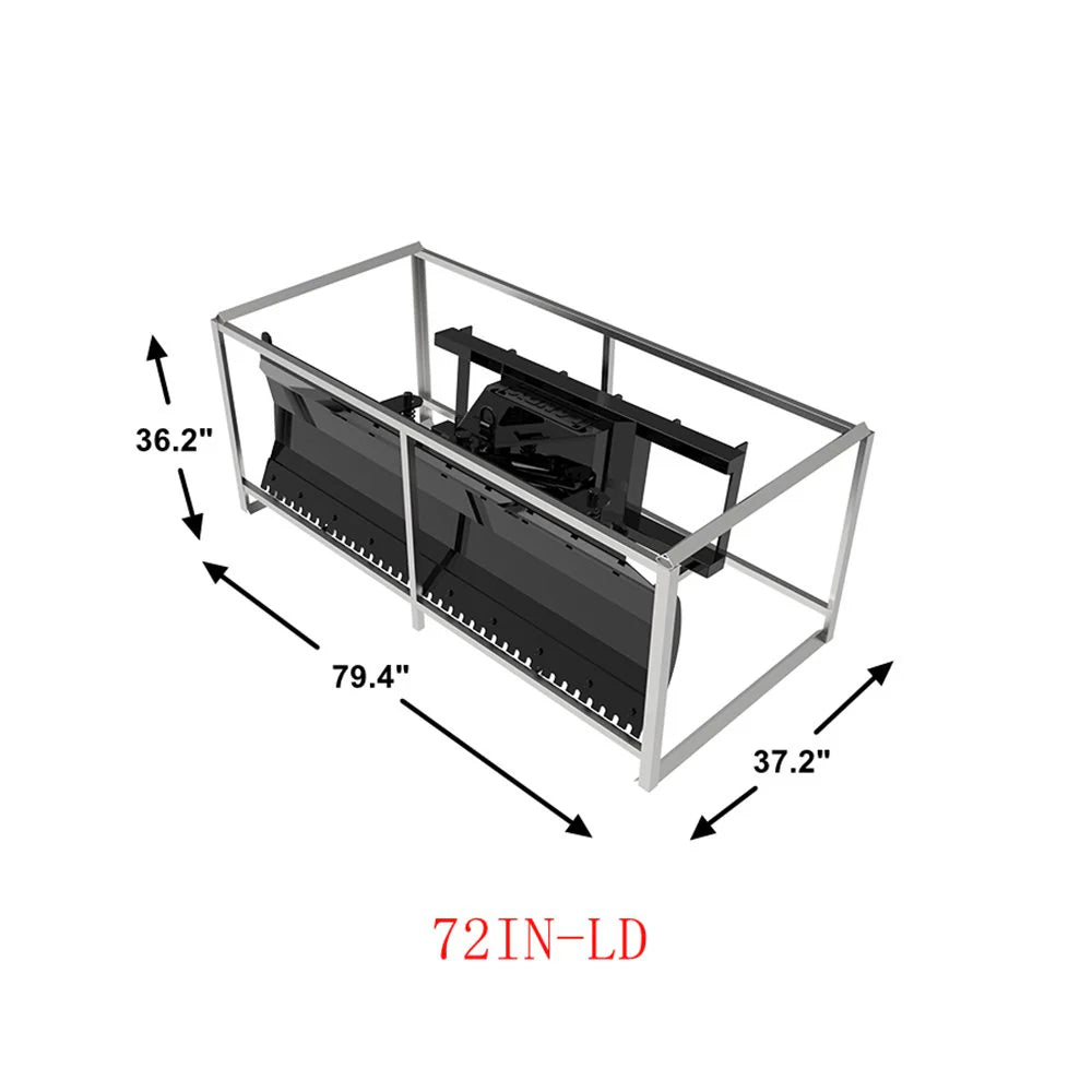 Landy Attachments Light-Duty Pusher Snow Plow | Width 72" | 16 GPM | 45-60 HP | For Skid Steers