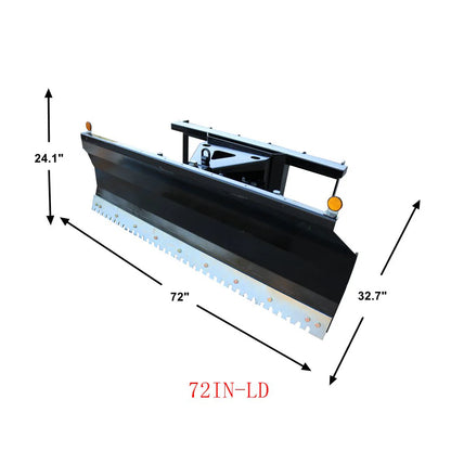 Landy Attachments Light-Duty Pusher Snow Plow | Width 72" | 16 GPM | 45-60 HP | For Skid Steers