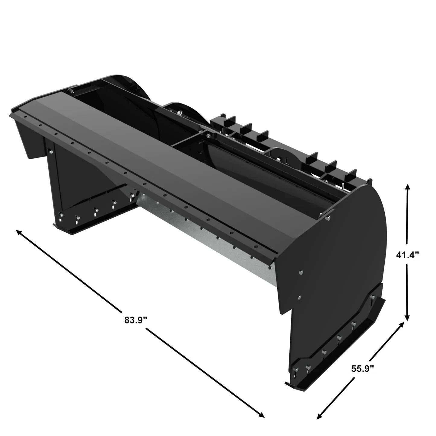 Landy Attachments Trip Edge Snow Pusher | Width 84" | 12-25 GPM | 20-35 HP | For Skid Steers, Loaders & Tractors