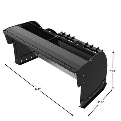 Landy Attachments Trip Edge Snow Pusher | Width 84" | 12-25 GPM | 20-35 HP | For Skid Steers, Loaders & Tractors