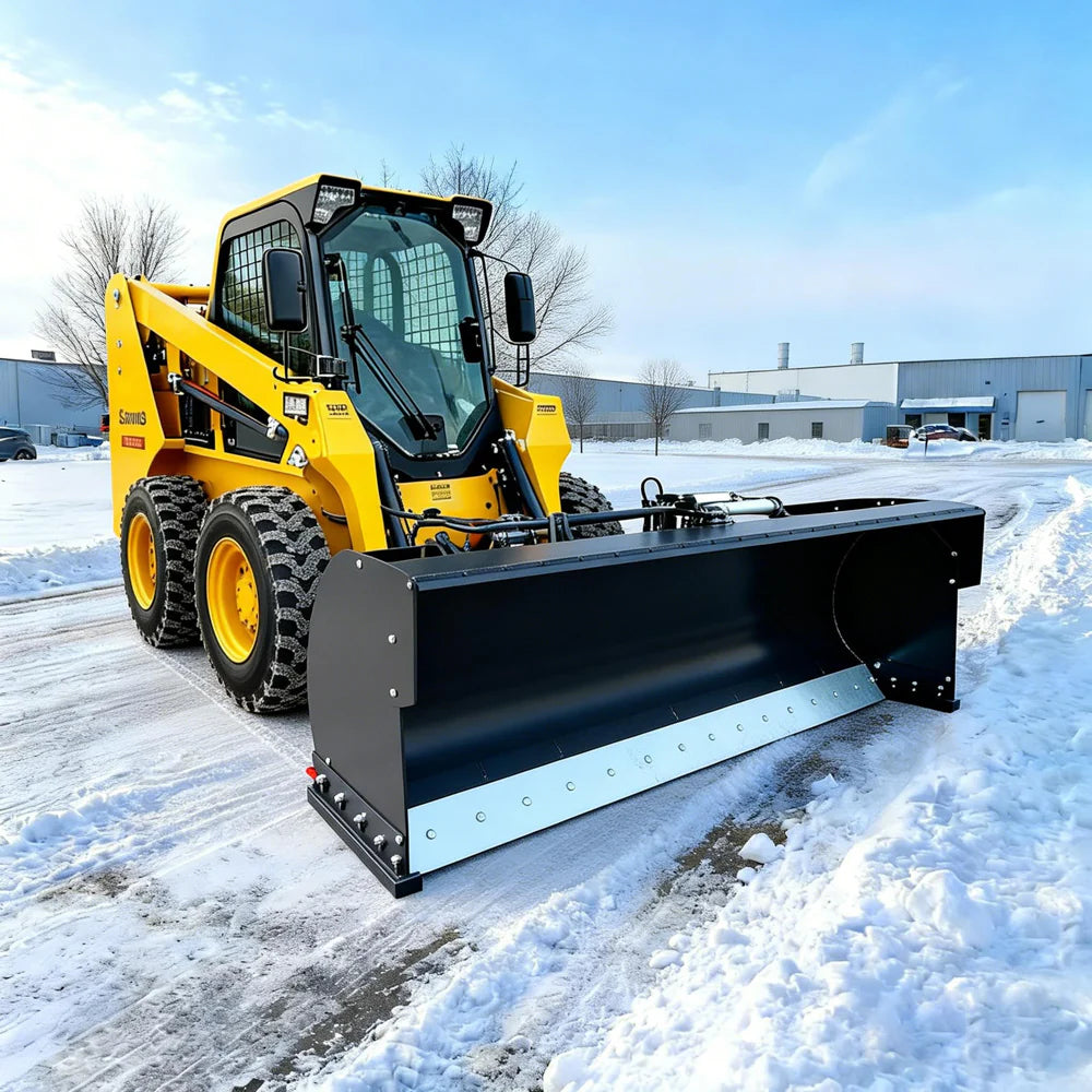 Landy Attachments Trip Edge Snow Pusher | Width 84" | 12-25 GPM | 20-35 HP | For Skid Steers, Loaders & Tractors