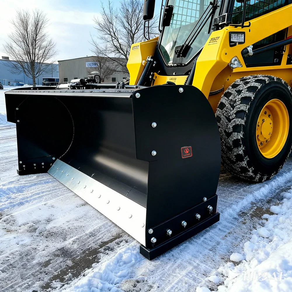 Landy Attachments Trip Edge Snow Pusher | Width 84" | 12-25 GPM | 20-35 HP | For Skid Steers, Loaders & Tractors
