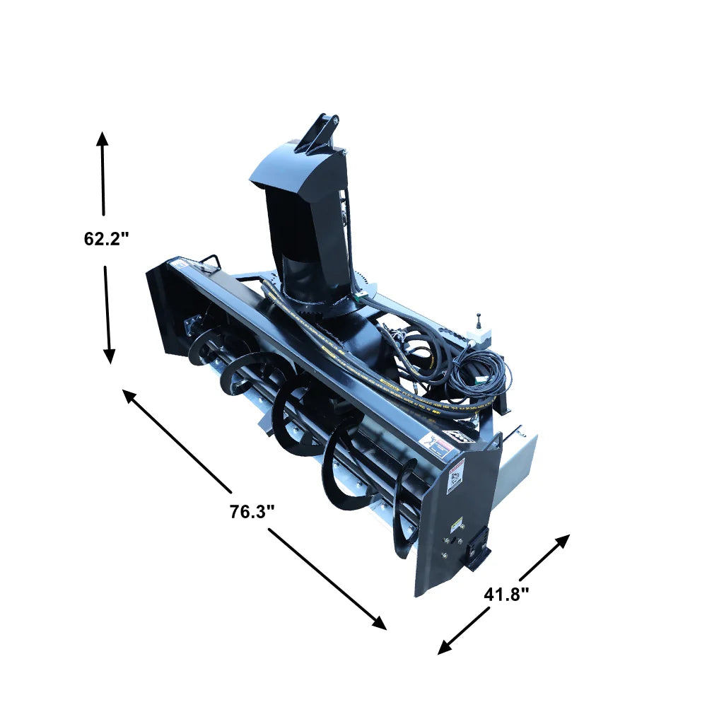 Landy Attachments Snow Blower | Width 72" | 20-35 GPM | 20-35 HP | For Skid Steers, Tractors & UTVs