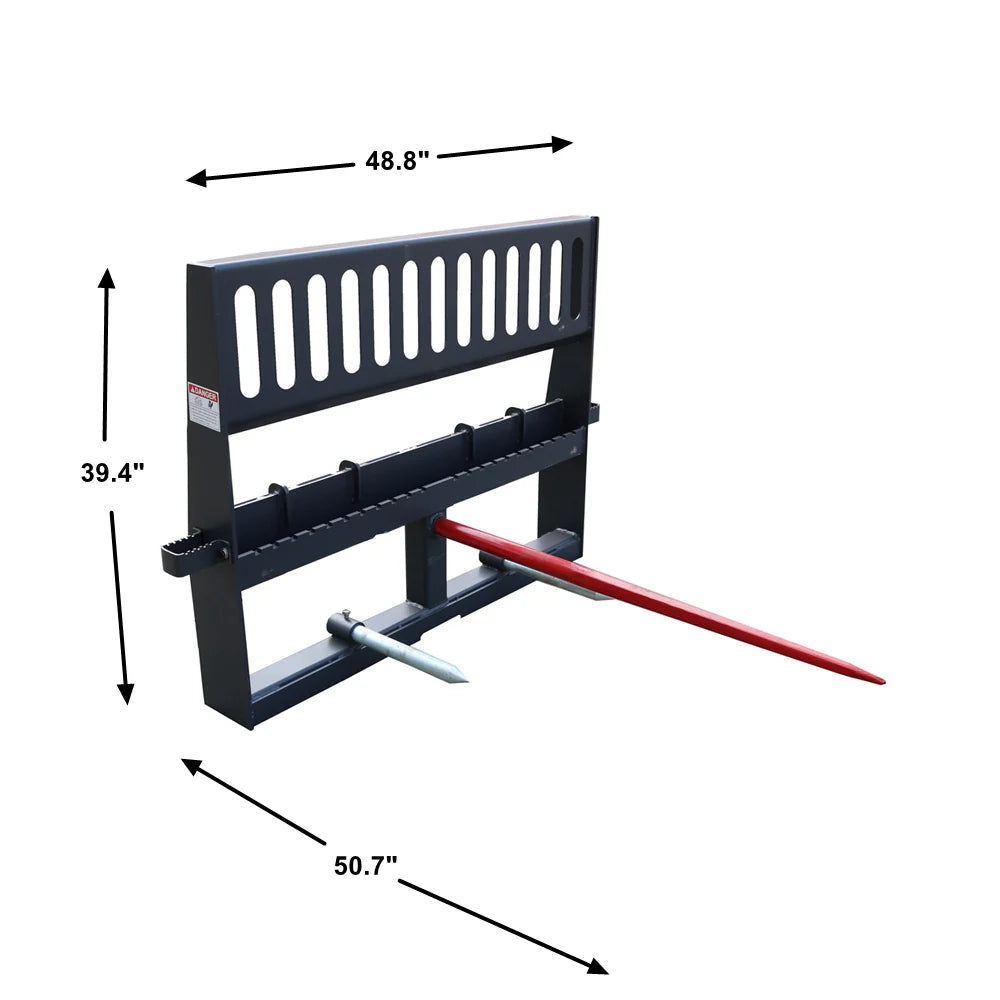 Landy Attachments HD Pallet Forks & Hay Spear Combo | Width 48" | 8-30+ GPM | For Skid Steers