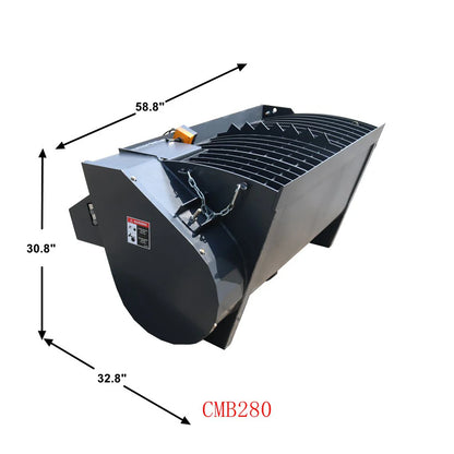 Landy Concrete Mixer & Cement Bucket | Overall Width 59", 69" & 79" | 7-11 GPM | 20-35 HP | For Skid Steers, Tractors, ATVs & UTVs