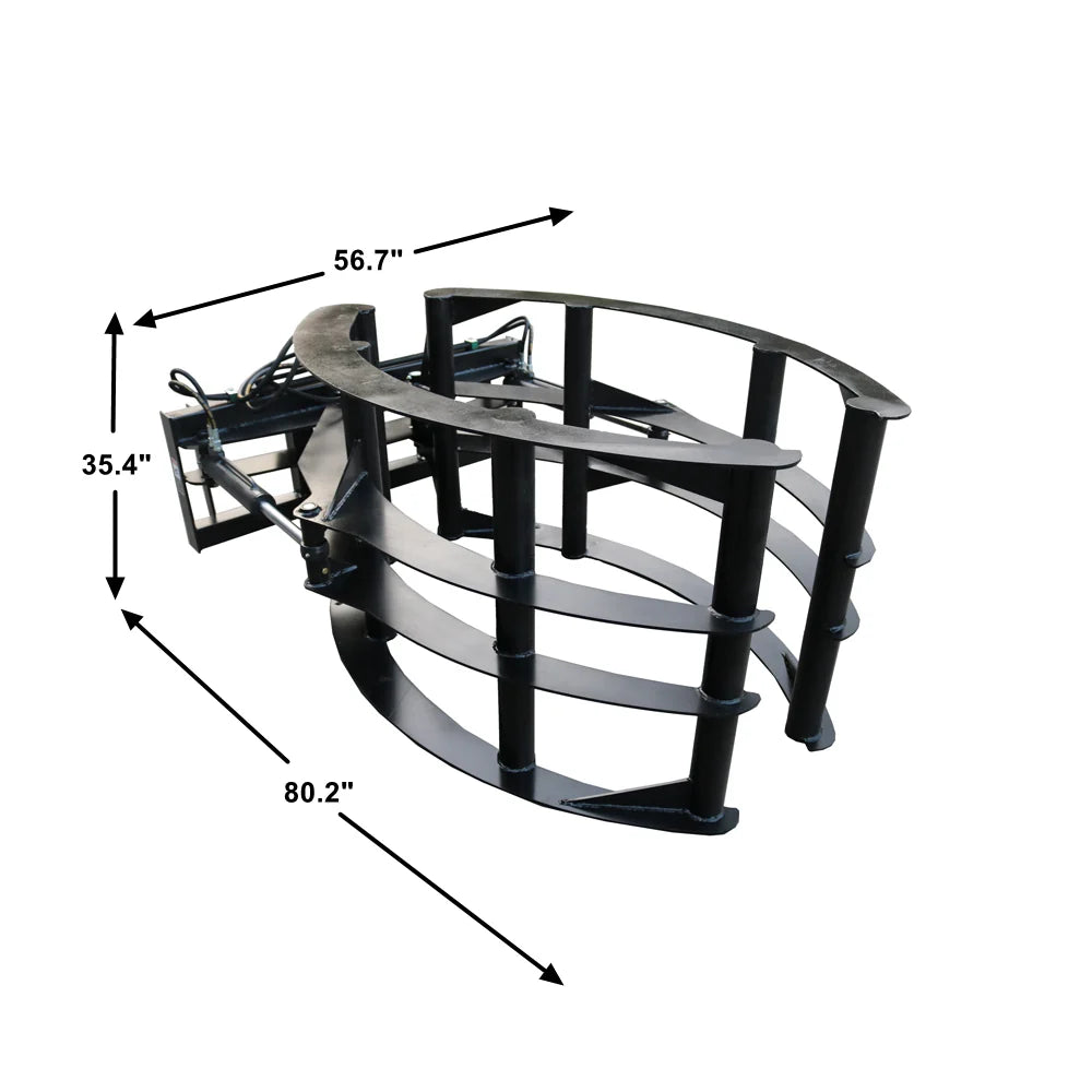 Landy Attachments Hay Bale Grapple | Width 57.6" | 15 GPM | 20–25 HP | For Skid Steer, Tractor, ATV & UTV