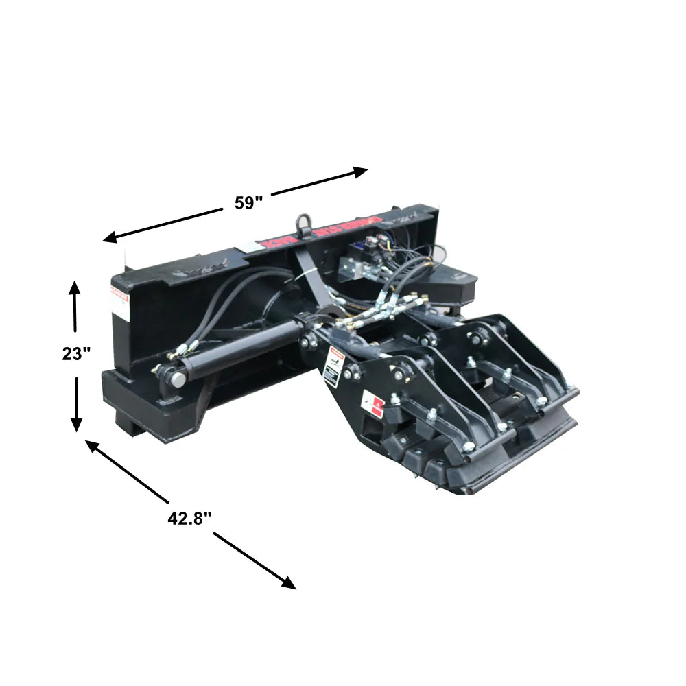 Landy Attachments Hydraulic Pole Setter | Width 42" & 52" | Opening Range 3"-21" | 16 GPM | 1 Ton | For Skid Steers, Excavators & Telehandlers