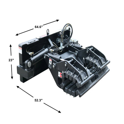 Landy Attachments Hydraulic Pole Setter | Width 42" & 52" | Opening Range 3"-21" | 16 GPM | 1 Ton | For Skid Steers, Excavators & Telehandlers