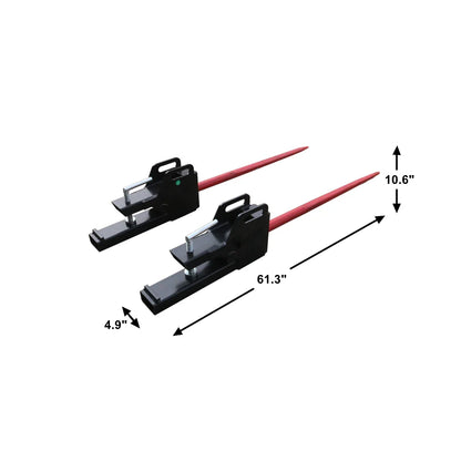 Landy Attachments Clamp-On Bale Spear | Spear Length 43" | 8-30+ GPM | 20-35 HP | For Loaders, Tractors & Skid Steers