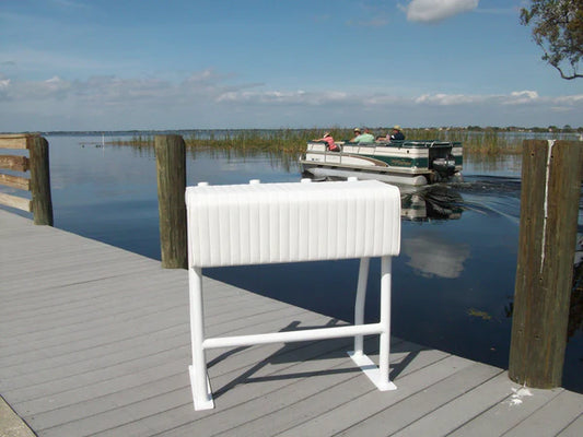 RIO MARINE CUSTOMS | Leaning Post | Model SLLP32-RH | Rod Holders | 32" W x 18" D x 34" H | Functional and Stylish Seating | For Boats