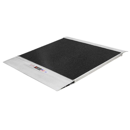 Heavy Duty Ramps Aluminum Shipping Container Ramp | Model 08-45-048-06-Grit | Size 48" L x 45" W | 8,000 lb, | Horsepower 23 HP | For Forklifts, Pallet Jacks, Hand Trucks