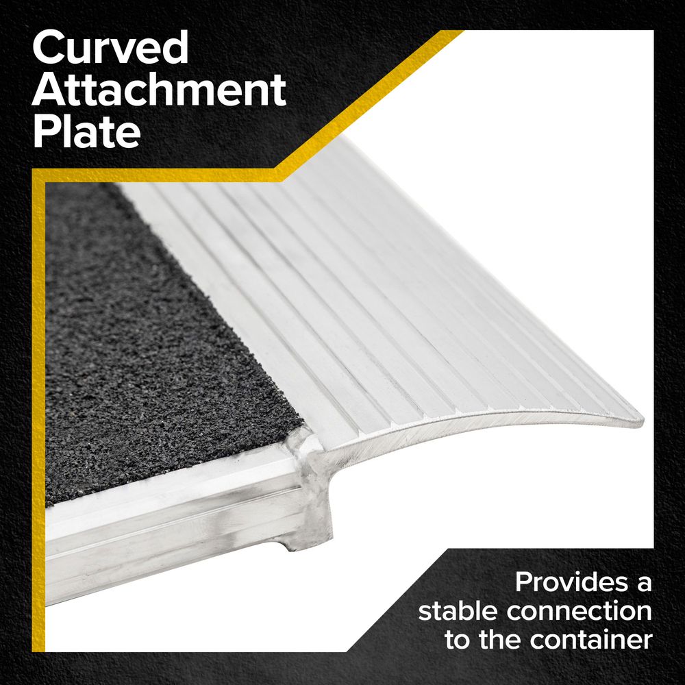 Heavy Duty Ramps Aluminum Shipping Container Ramp | Model 08-45-048-06-Grit | Size 48" L x 45" W | 8,000 lb, | Horsepower 23 HP | For Forklifts, Pallet Jacks, Hand Trucks