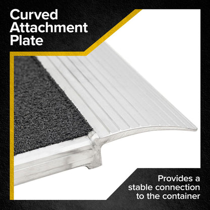 Heavy Duty Ramps Aluminum Shipping Container Ramp | Model 08-45-048-06-Grit | Size 48" L x 45" W | 8,000 lb, | Horsepower 23 HP | For Forklifts, Pallet Jacks, Hand Trucks