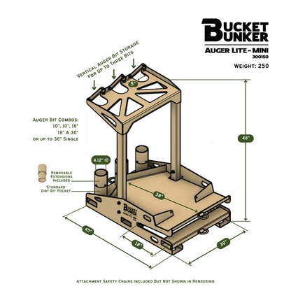 BUCKET BUNKER 300300 BUCKET BUNKER MINI CONTRUCTION/Auger Lite/AUGER-MINI FOR MINI SKID STEER