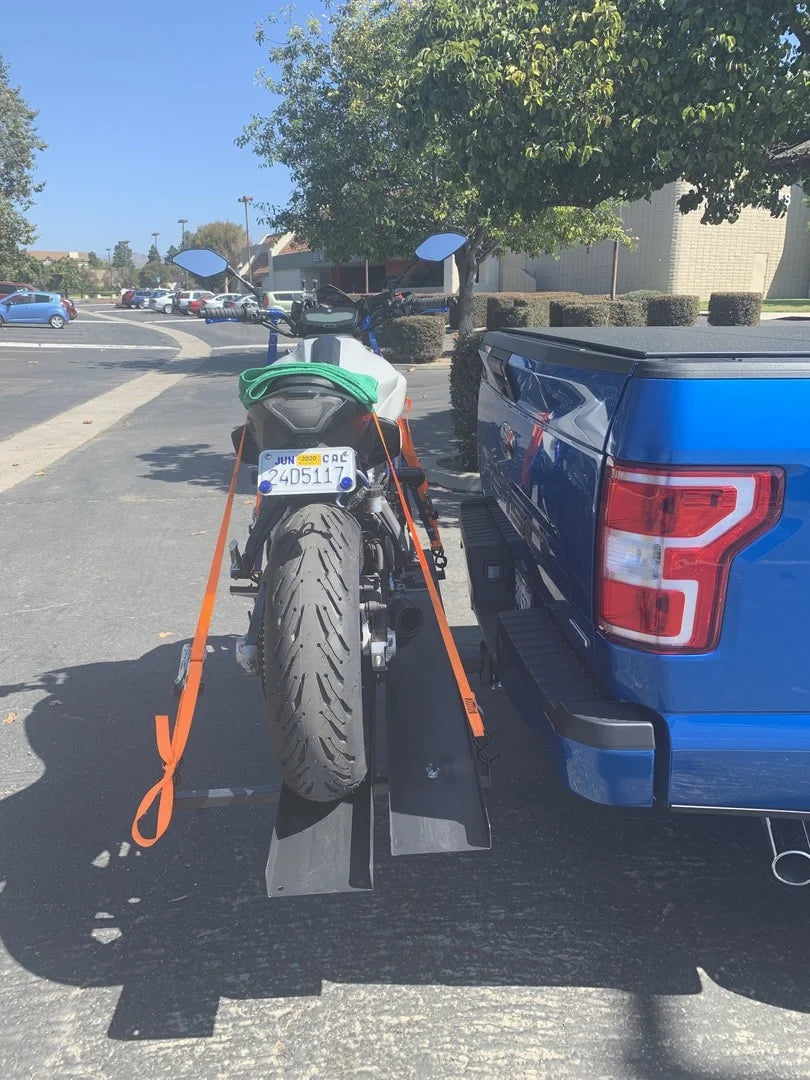 Black Widow Heavy Duty Motorcycle Carrier | Model MCC-600 | Track Size 79" x 7.75" | Capacity 600 lb | For Class III & IV Hitches